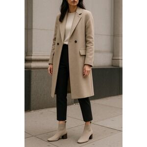 Joie Taupe Rib Knit‎ Block Heel Ankle Boots 6.5M Minimalist Neutral Scandi Luxe